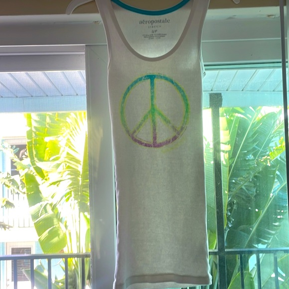 🤑SOLD🤑 AEROPOSTALE TYE DYE ✌️☮️  PEACE Tank S/P)* - Picture 2 of 4